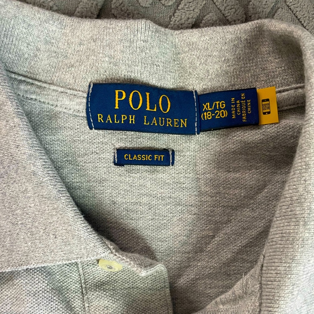 Polo Ralph Lauren Big Boys 18-20 Solid Short Sleeve Shirt/ Grey